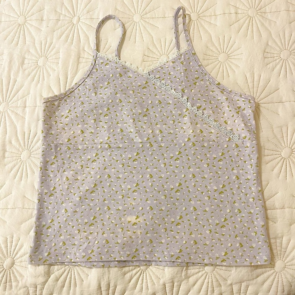 Floral Blue Cropped Cami